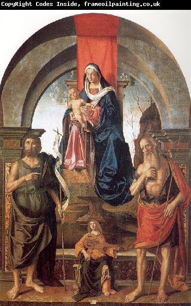 Palmezzano, Marco Virgin and Child Enthroned between Saints John the Baptist and Jerome